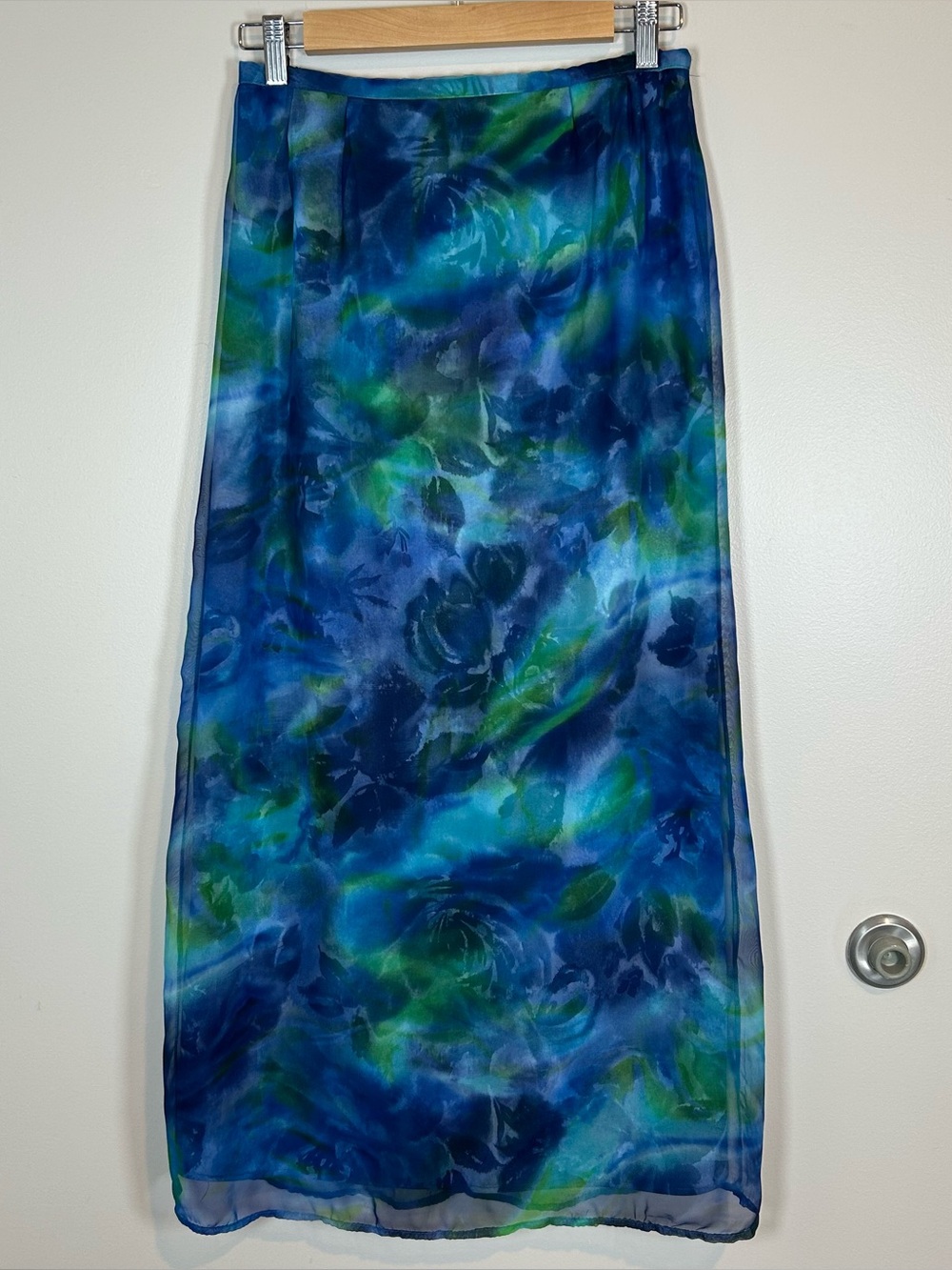 Vintage Tie-Dye Floral Small Straight Floor Length Skirt